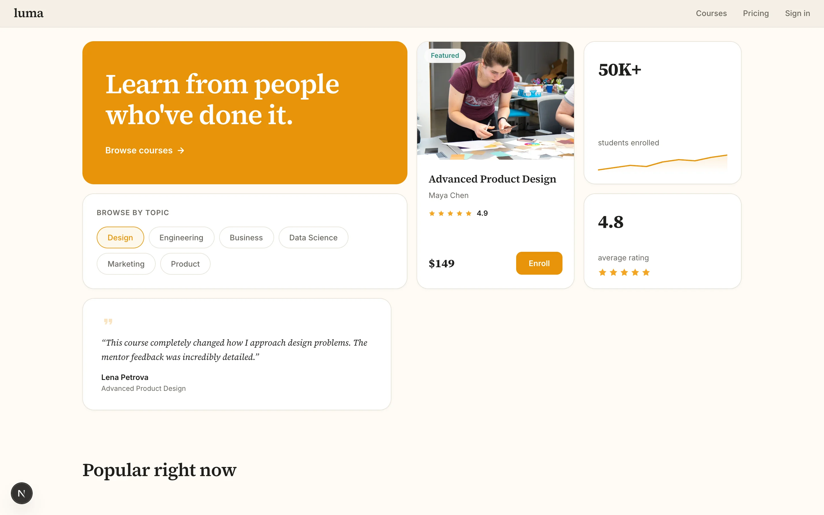 Luma, Online learning platform