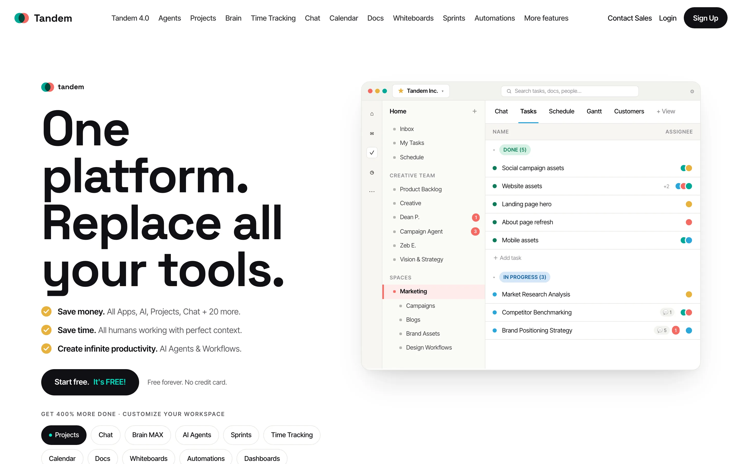 Tandem, All-in-one work platform